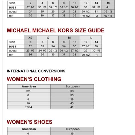 michael kors shoes women size chart|Michael Kors denim pants.